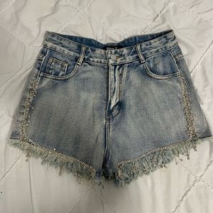 NWT Rhinestone Festival Country Denim Shorts